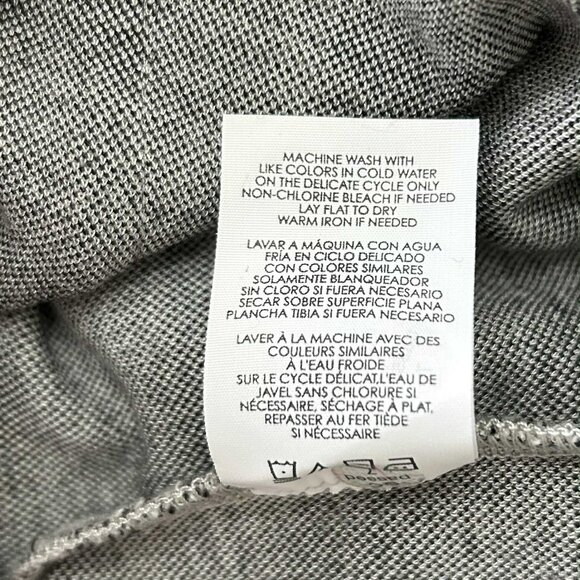 CAbi 5303 Valentina Ponte Knit Skirt Gray Plaid, Faux Wrap, Slit, Size 10 - Picture 5 of 7